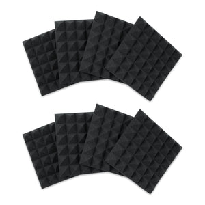 Gator GFW-ACPNL1212PCHA-8PK 8 Pack of Charcoal 12x12" Acoustic Pyramid Panel