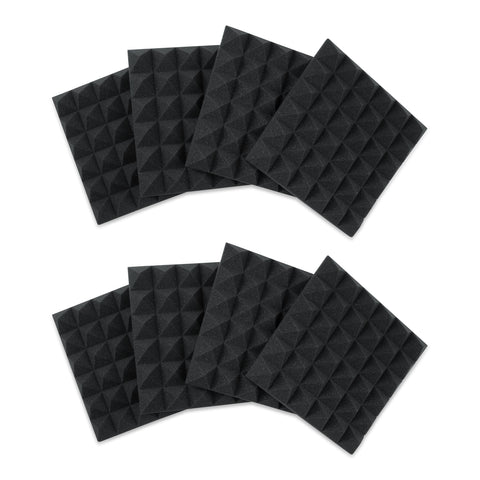 Gator GFW-ACPNL1212PCHA-8PK 8 Pack of Charcoal 12x12" Acoustic Pyramid Panel
