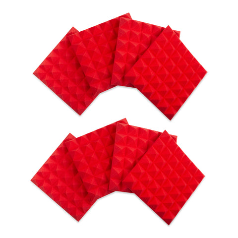 Gator GFW-ACPNL1212PRED-8PK 8 Pack of Red 12x12" Acoustic Pyramid Panel