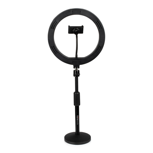 Gator GFW-RINGLIGHTDSKTP Ring Light Round Base Desktop Stand W/ Phone Clamp
