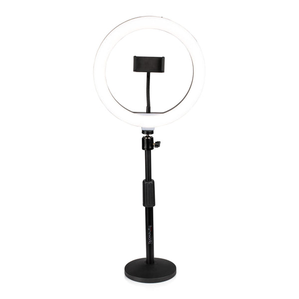 Gator GFW-RINGLIGHTDSKTP Ring Light Round Base Desktop Stand W/ Phone Clamp