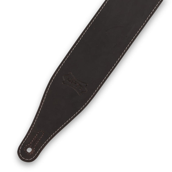 Levy's M17BAS-DBR 2.5″ Pull-Up Butter Leather Guitar Strap – Dark Brown