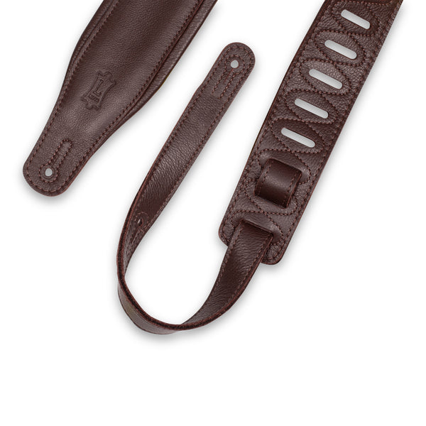 Levy's M26GP-DBR-DBR 3″ Dark Brown Garment Leather Guitar Strap