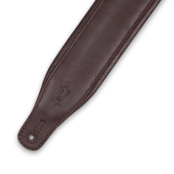 Levy's M26GP-DBR-DBR 3″ Dark Brown Garment Leather Guitar Strap