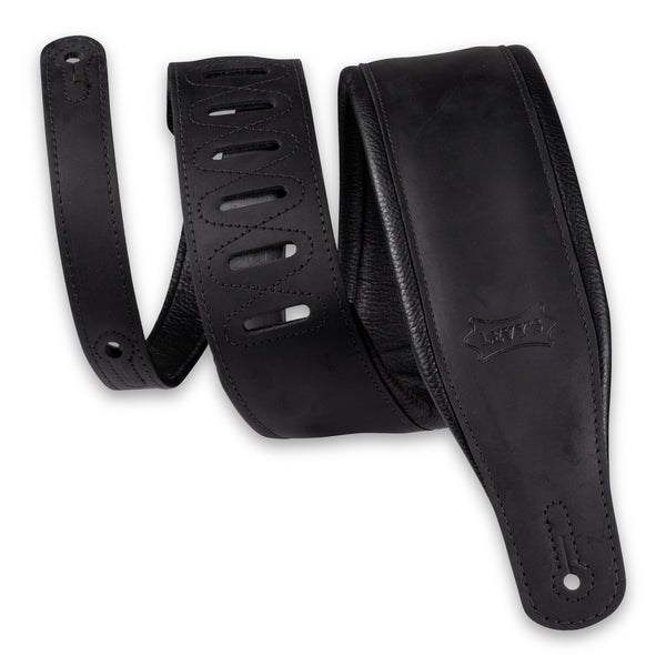 Levy's PM32BH-BLK 3.25″ Wide Butter Leather Guitar Strap