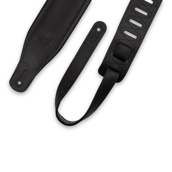 Levy's PM32BH-BLK 3.25″ Wide Butter Leather Guitar Strap