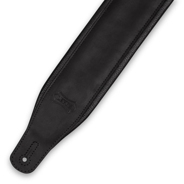 Levy's PM32BH-BLK 3.25″ Wide Butter Leather Guitar Strap