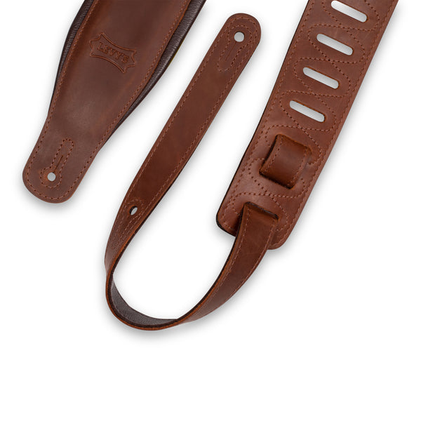 Levy's PM32BH-BRN 3.25″ Wide Butter Leather Guitar Strap