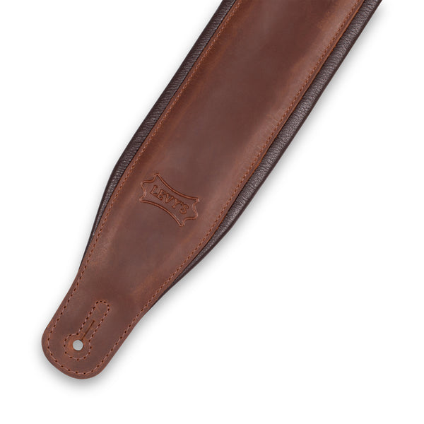 Levy's PM32BH-BRN 3.25″ Wide Butter Leather Guitar Strap