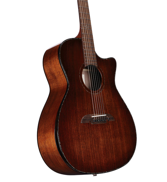Alvarez MGA77CEARSHB Masterworks Grand Auditorium All Solid Acoustic Electric. Walnut W/Cutaway & Bevel Arm