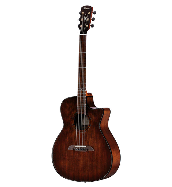 Alvarez MGA77CEARSHB Masterworks Grand Auditorium All Solid Acoustic Electric. Walnut W/Cutaway & Bevel Arm