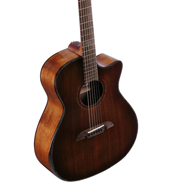 Alvarez MGA77CEARSHB Masterworks Grand Auditorium All Solid Acoustic Electric. Walnut W/Cutaway & Bevel Arm