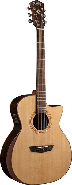 Washburn WCG20SCE Comfort Series Cutaway Grand Auditorium w/ Electronics Natural