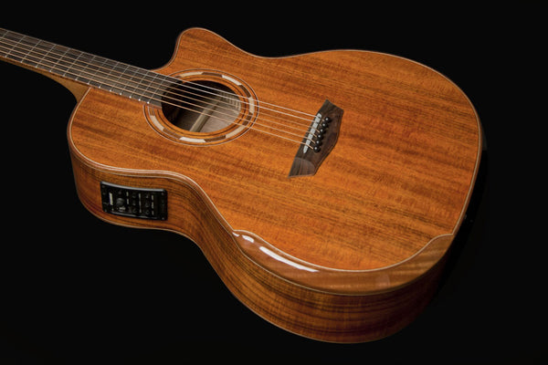 Washburn WCG55CE Comfort Series Koa Grand Auditorium Cutaway w/ Electoronics Natural