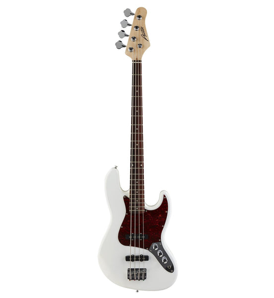 Austin AJB300 Double Cutaway Electric Bass White