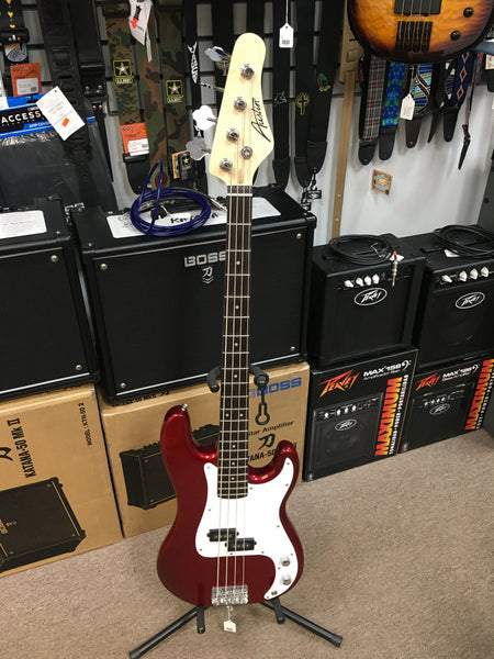 Austin APB200RD Double Cutaway Bass Red