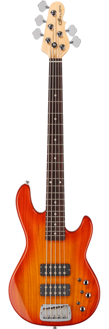G&L Tribute Series L-2500 5-String Bass with Brazilian Cherry Fretboard Honeyburst