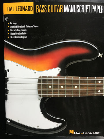 Hal Leonard Bass Guitar Manuscript Paper