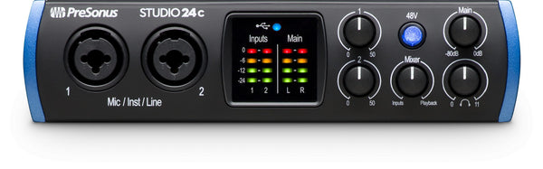 Presonus Studio 24c: The portable, affordable, ultra-high-def, USB-C™ compatible audio interface