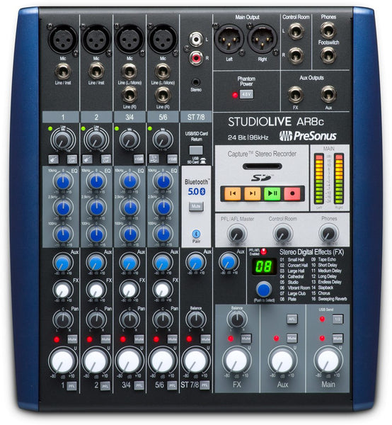 Presonus StudioLive AR8C 8-channel USB-C™ Compatible Audio Interface / Analog Mixer / Stereo SD Recorder