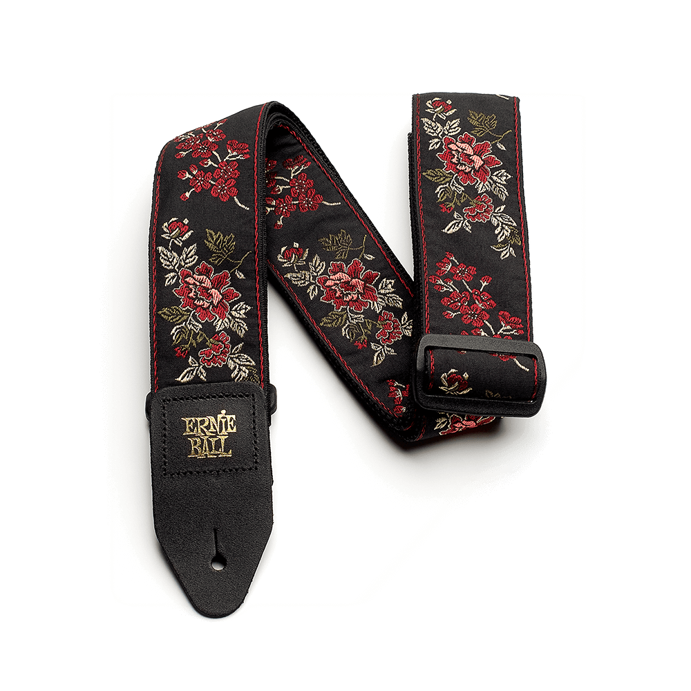 Ernie Ball PO4142 RED ROSE JACQUARD GUITAR STRAP