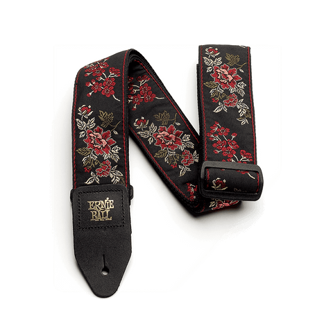 Ernie Ball PO4142 RED ROSE JACQUARD GUITAR STRAP